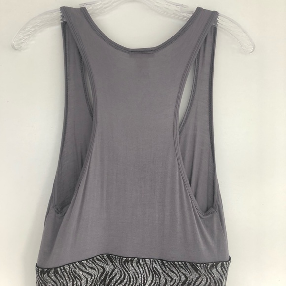 Gray Sleeveless Banded Ruffled Mini Dress Size L - Picture 6 of 6